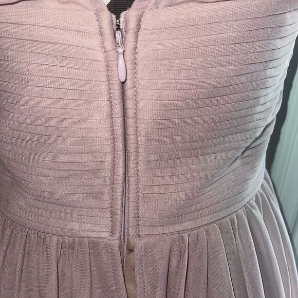 NWT BIRDY GREY Mauve Ryan Sleeveless Empire Waist Pleated sheer Gown M 4… - Picture 9 of 13
